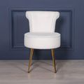 Bedroom Chair - White Boucle Fabric