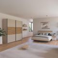 Rauch Sajo 180cm Bedroom Set with Wardrobe - Champagne and Artisan Oak