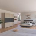 Rauch Sajo 180cm Bedroom Set with Wardrobe - Champagne and Metallic Dark Grey