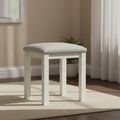 Modern Dressing Stool - Padded - White Painted