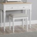 Cromwell Padded Dressing Stool - White Painted