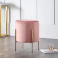 Harrogate Pink Round Upholstered Stool