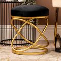 Rizzo Stool - Round - Black Velvet Fabric