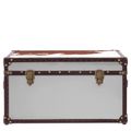 Kensington Townhouse Storage Trunk - Brown and White Leather