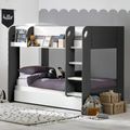 Mars Bunk Bed - Charcoal Oak with White Fabric