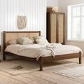 Croxley Bed - Walnut and Rattan - Sizes Available