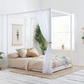Darwin Four Poster Bed - White Wood - Sizes Available