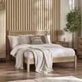 Padstow Bed - Black and Rattan - Sizes Available