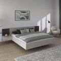 Rauch Marbella 5ft King Size Bed with 2 Hanging Bedside Table - Champagne and Atlantic Dark Oak