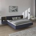 Rauch Marbella 5ft King Size Bed with 2 Hanging Bedside Table - Metallic Dark Grey and Atlantic Dark Oak