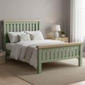 Salcombe - Slatted Bed - Sage Oak - 4ft 6in Double