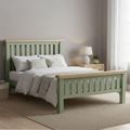 Salcombe - Slatted Bed - Sage Oak - 6ft Queen Size