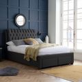 Valentino Bed - Charcoal Fabric - Sizes Available