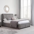 Valentino Bed - Grey Fabric - Sizes Available