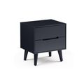 Alicia Black 2 Drawer Bedside Cabinet