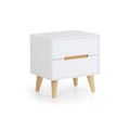 Alicia White 2 Drawer Bedside Cabinet