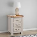 Clarion Oak and Grey 3 Drawer Bedside Cabinet