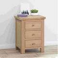 Hayley Oak 3 Drawer Bedside Cabinet