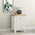 Hayley Oak and White 3 Drawer Bedside Cabinet