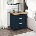 Highgate Navy Blue Painted 2 Drawer Bedside Cabinet