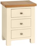 Lundy Ivory Painted 3 Drawer Bedside Cabinet