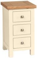 Lundy Ivory Painted 3 Drawer Compact Bedside Cabinet