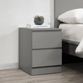 Oslo Grey 2 Drawer Bedside Cabinet