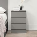 Oslo Grey 3 Drawer Bedside Cabinet
