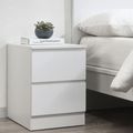 Oslo White 2 Drawer Bedside Cabinet