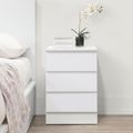 Oslo White 3 Drawer Bedside Cabinet