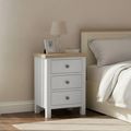 Modern Bedside Cabinet - 3 Drawer - Grey Painted