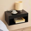 Cholet Bedside Table - 1 Drawer - Wall Mounted - Floating - Black Painted