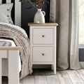 Marlow Narrow Bedside Cabinet - 2 Drawer - White