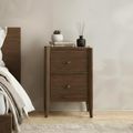 Paris Bedside Cabinet - 2 Drawer - Dark Oak