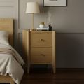 Paris Bedside Cabinet - 2 Drawer - Oak