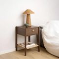 Monfort Bedside Table - 1 Drawer - Smoked Oak