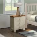Lundy Bedside Cabinet - 3 Drawer - Ivory Painted