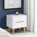 Alicia White Bedside Cabinet - 2 Drawer