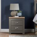 Highgate Bedside Cabinet - 2 Drawer - Dark Grey Painted
