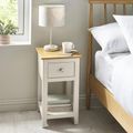 Somerset Compact Bedside Table - 1 Drawer - Truffle Grey and Oak