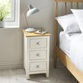 Somerset Compact Bedside Table - 3 Drawer - White and Oak