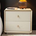 Amelie Bedside Cabinet - 2 Drawer - Cream Elm