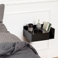 Ashlan Black 1 Drawer Floating Bedside Table with Shelf