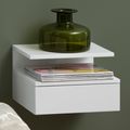 Ashlan Bedside Table - 1 Drawer - Wall Mounted - Floating - White Painted