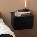 Avignon Bedside Table - 2 Drawer - Wall Mounted - Floating - Black