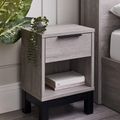 Bali Grey Oak Bedside Cabinet - 1 Drawer