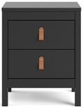 Barcelona Black 2 Drawer Bedside Cabinet