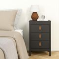 Barcelona Matt Black 3 Drawer Bedside Table