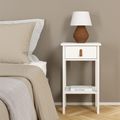 Barcelona White 1 Drawer Bedside Table