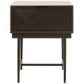 Jakara Bedside Table - 1 Drawer - Square - Black Wood